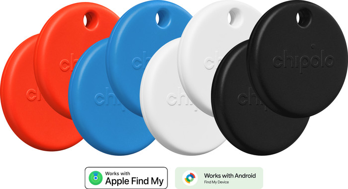 Chipolo POP 8-Pack Zwart, Wit, Rood, Blauw Main Image