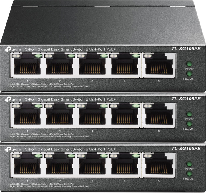TP-Link TL-SG105PE 3-Pack Main Image