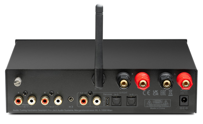 Pro-Ject Colourful Audio System E Zwart achterkant