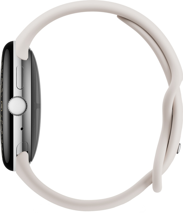 Google Pixel Watch 4 Silver/Cream 45mm right side