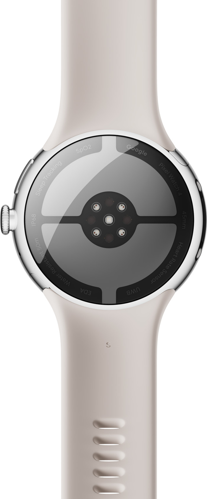 Google Pixel Watch 4 Silver/Cream 45mm back