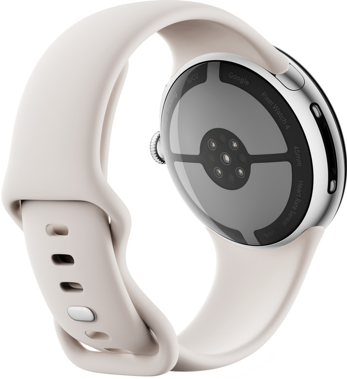 Google Pixel Watch 4 Silver/Cream 45mm back