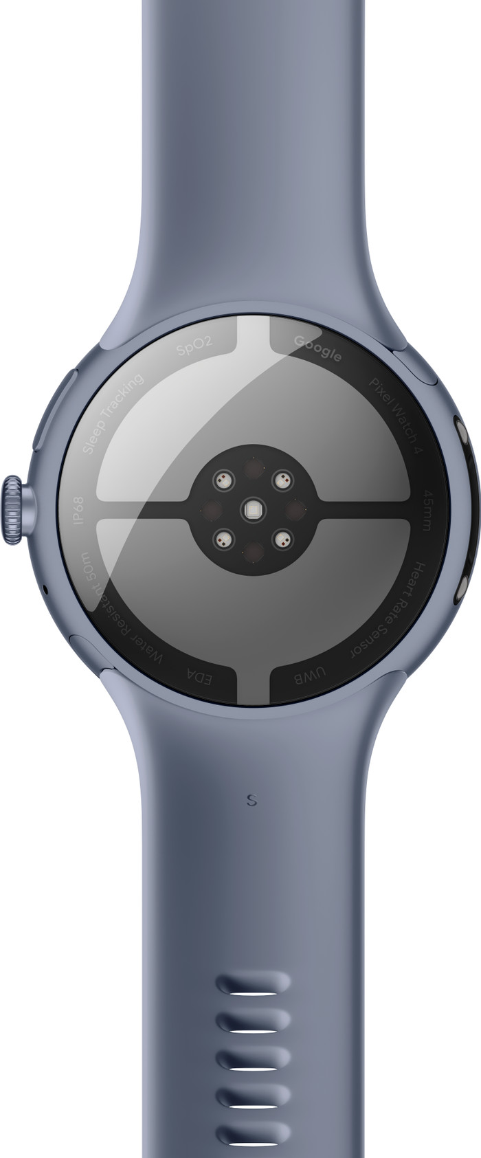 Google Pixel Watch 4 Grijs 45 mm achterkant
