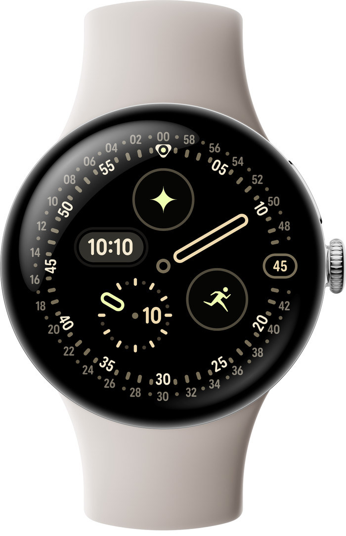 Google Pixel Watch 4 Silver/Cream 41mm front