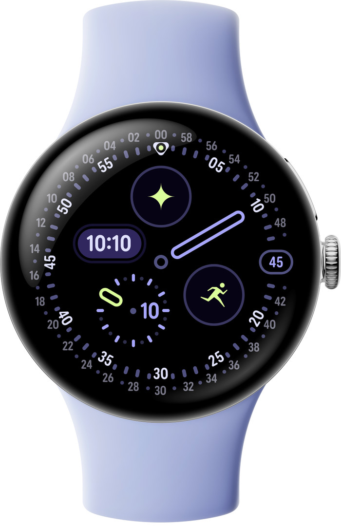 Google Pixel Watch 4 Silver/Purple 41mm front