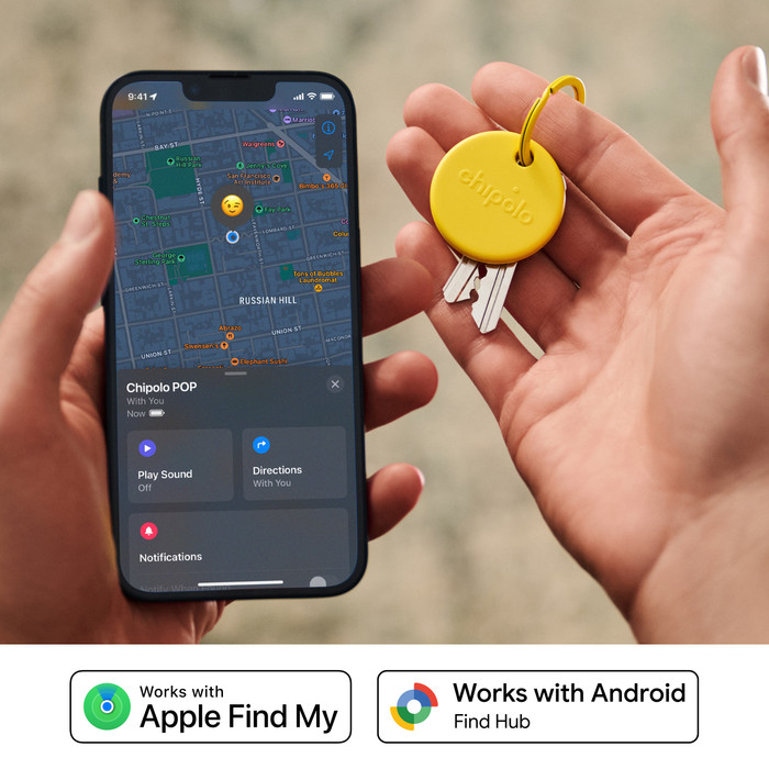 Chipolo POP geel product in gebruik