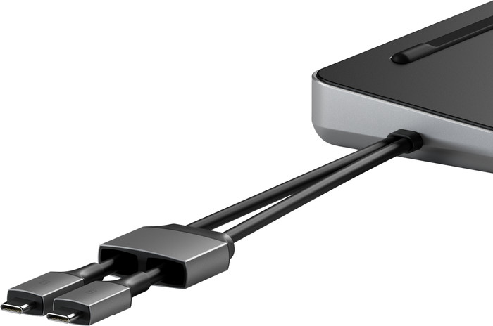 Satechi Usb C Dual Dock Stand met NVMe SSD Slot voorkant