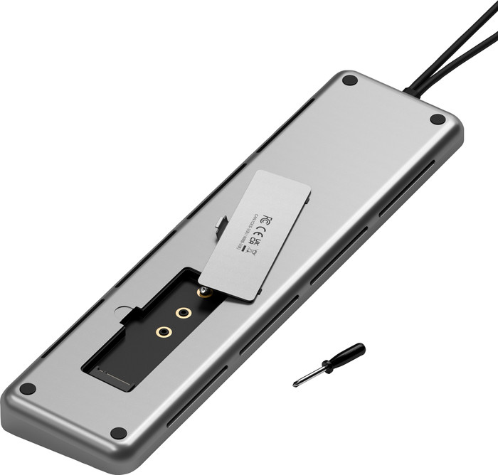 Satechi Usb C Dual Dock Stand met NVMe SSD Slot achterkant