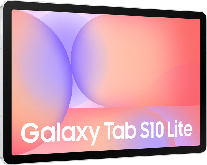 Samsung Galaxy Tab S10 Lite 10,9 inch 128GB Wifi Zilver + Kids Cover Blauw linkerkant