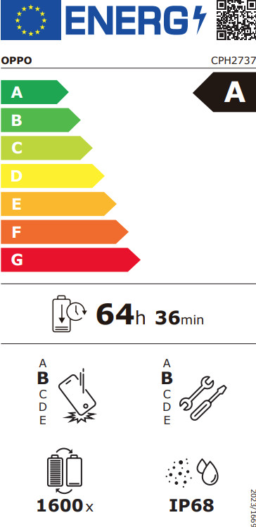 OPPO Reno14 512GB Green 5G energy label