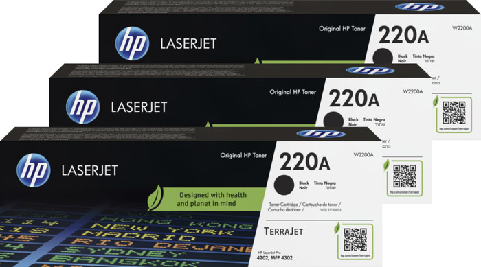HP 220A LaserJet Toner Cartridge Black (3 units) Main Image