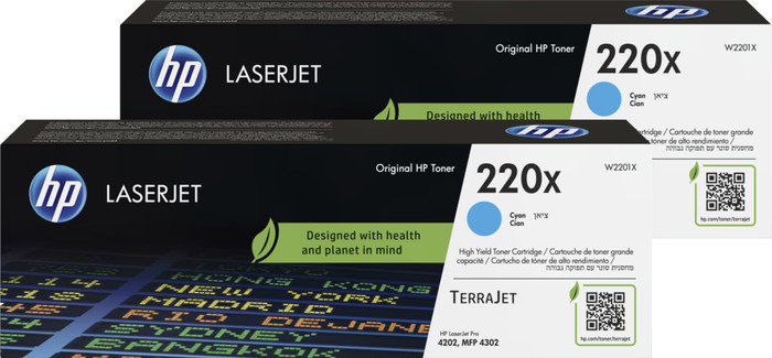 HP 220X LaserJet Toner Cartridge Cyan (2 units) Main Image