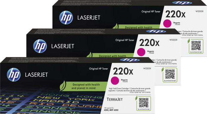 HP 220X LaserJet Toner Cartridge Magenta (3 units) Main Image