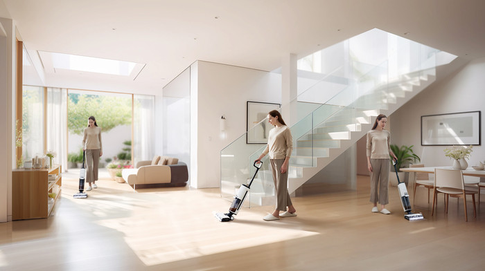 Tineco Floor One S7 Steam Plus product in gebruik