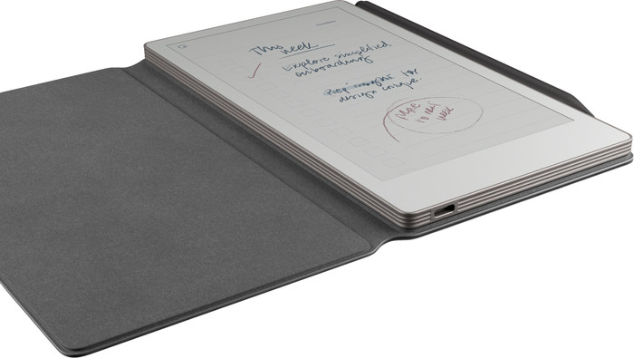 reMarkable Paper Pro Move Polymer Weave Book Folio Gray inside