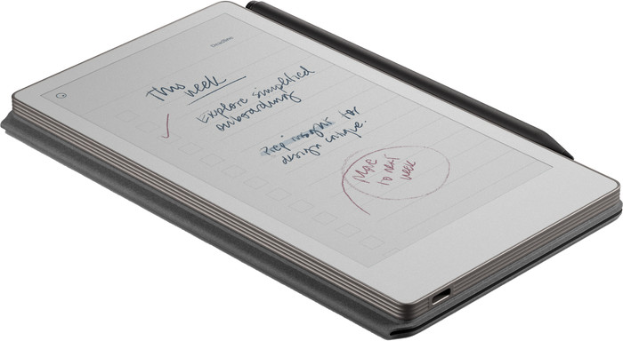 reMarkable Paper Pro Move met Book Case Leer Zwart linkerkant