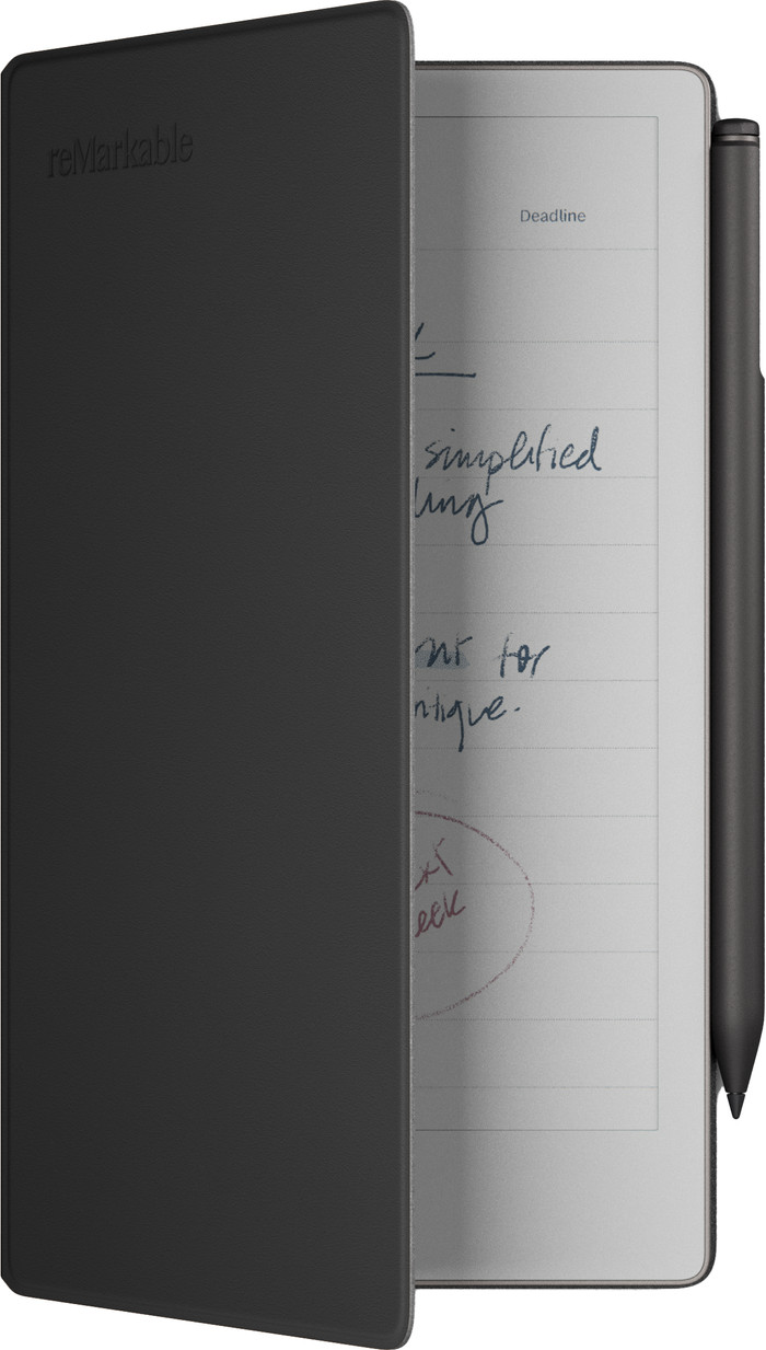reMarkable Paper Pro Move met Book Case Leer Zwart binnenkant