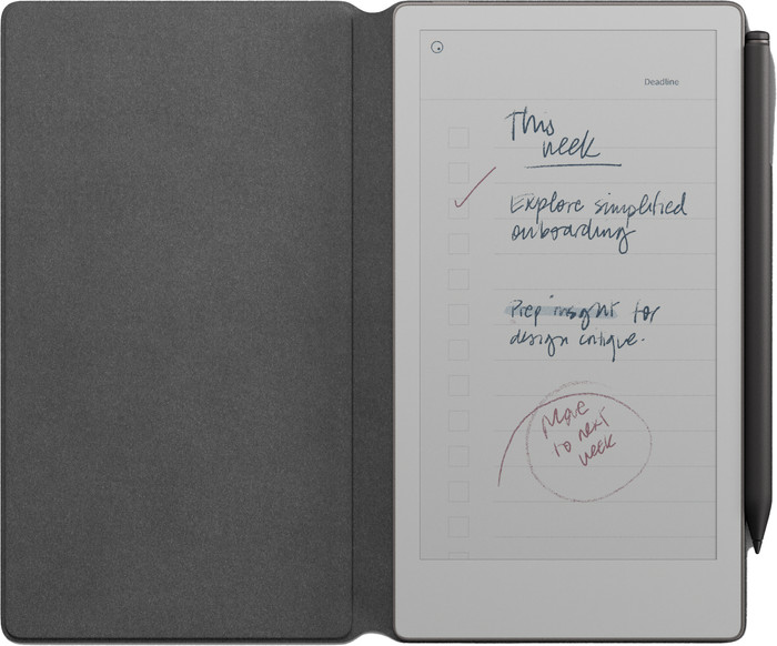 reMarkable Paper Pro Move met Book Case Leer Zwart voorkant