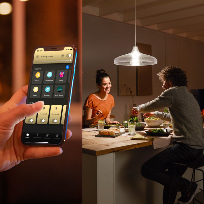 Philips Hue A67 White 1600lm E27 product in gebruik