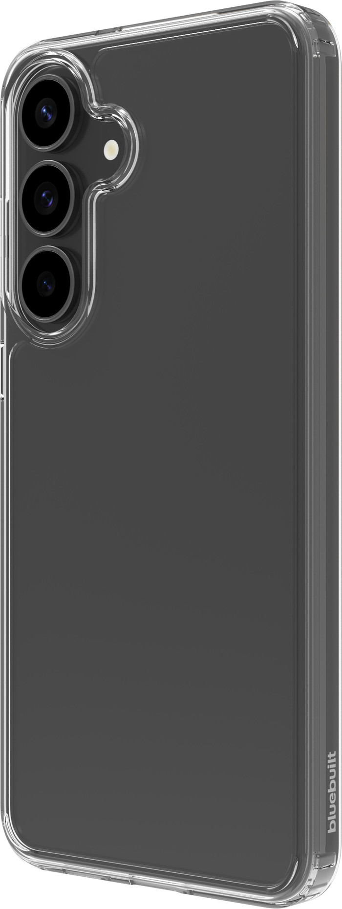 BlueBuilt Protective Back Cover Samsung Galaxy S25 FE Transparant + Screenprotector Glas rechterkant