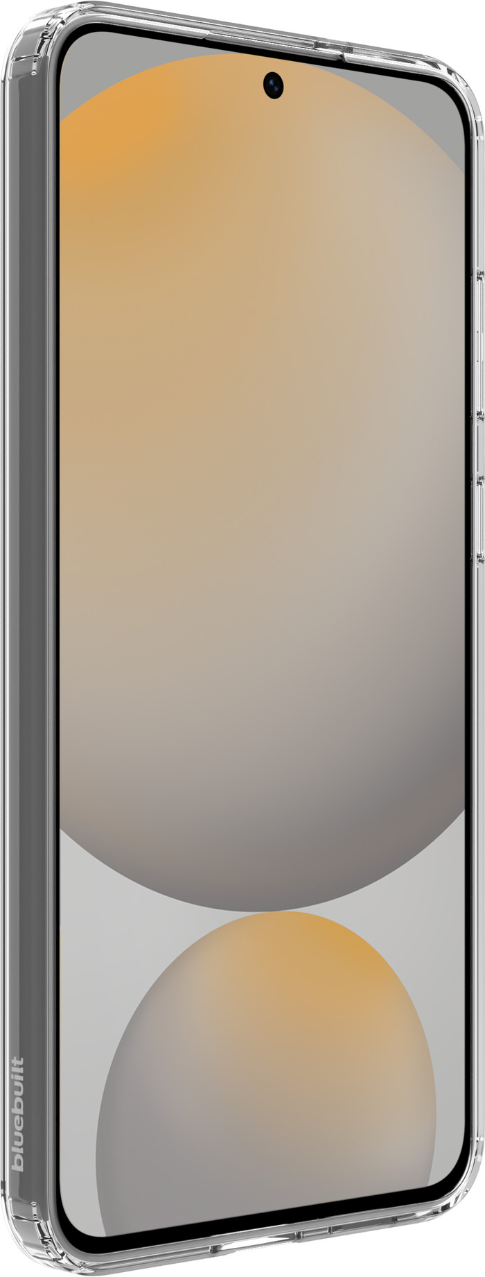 BlueBuilt Protective Back Cover Samsung Galaxy S25 FE Transparant + Screenprotector Glas rechterkant