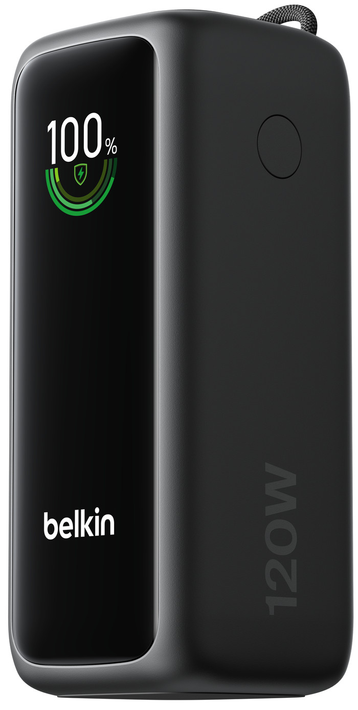 Belkin Powerbank 22.000 mAh met Snelladen 120 Watt Zwart linkerkant