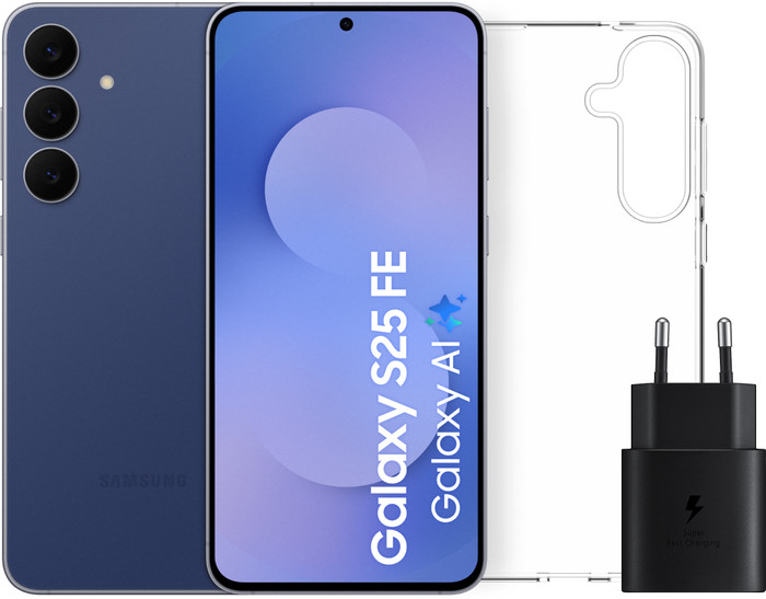 Samsung Galaxy S25 FE 128GB Donkerblauw 5G + Accessoirepakket Main Image