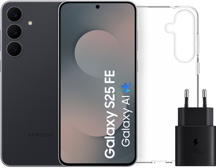 Samsung Galaxy S25 FE 128GB Zwart 5G + Accessoirepakket Main Image