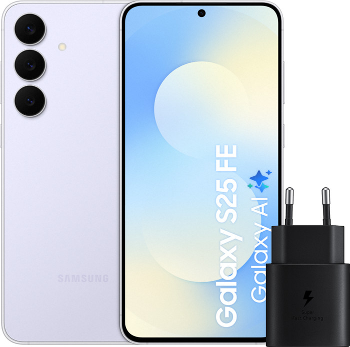 Samsung Galaxy S25 FE 128GB Light Blue 5G + Samsung Charger 25W Black Main Image