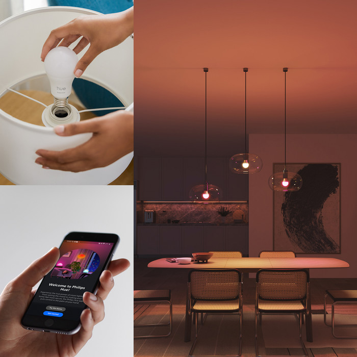 Philips Hue Essential A60 White and Color E27 3-pack product in use