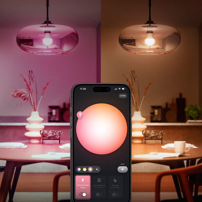 Philips Hue Essential A60 White and Color E27 3-pack product in use