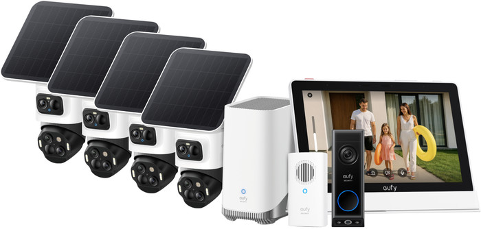 EufyCam S4 4-Pack + HomeBase 3 + Video Doorbell E340 + Smart Display E10 Main Image