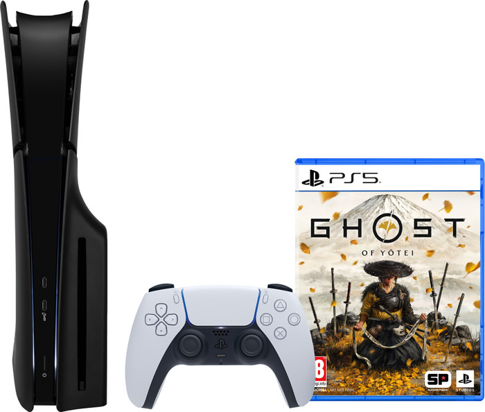 PlayStation 5 Slim Disc Edition + Ghost of Yotei + Covers Black Main Image