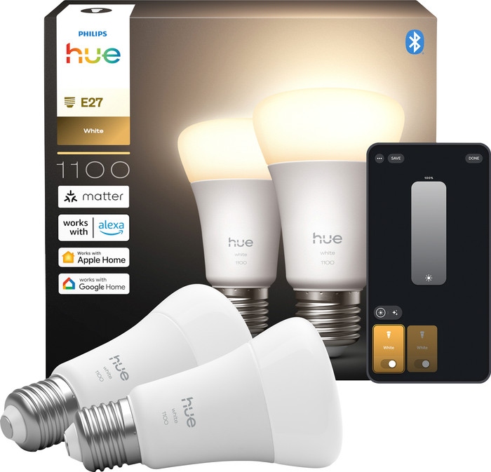 Philips Hue A60 White E27 1100lm 2-pack Main Image