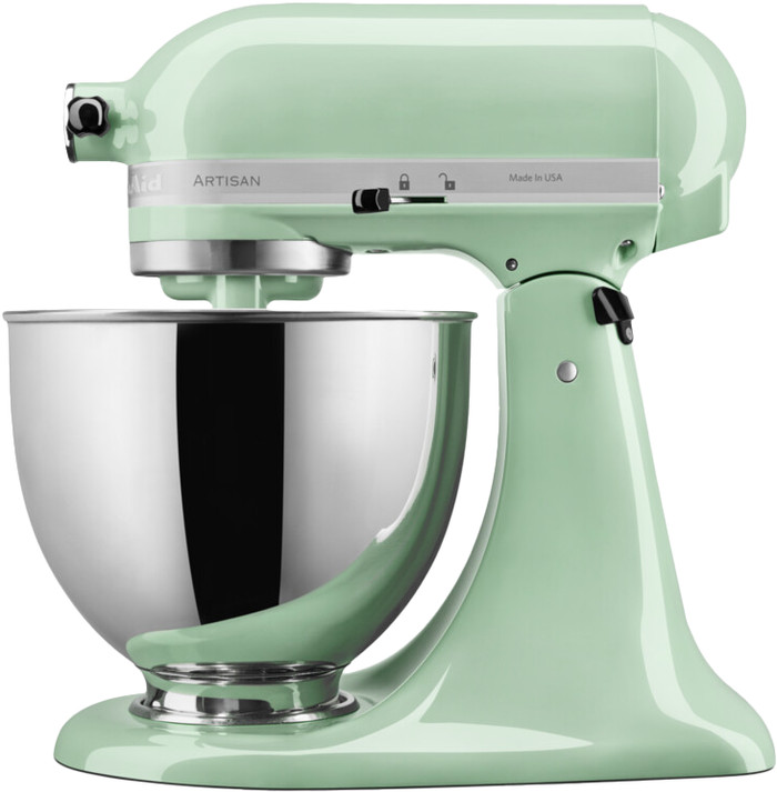 KitchenAid Artisan Mixer 5KSM125EPT Groen + Design Mengkom Koper linkerkant