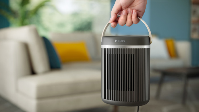 Philips Compact Ceramic Heater 3000 Series product in use