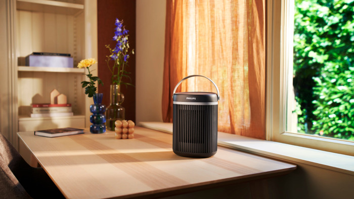 Philips Compact Ceramic Heater 3000 Series product in use