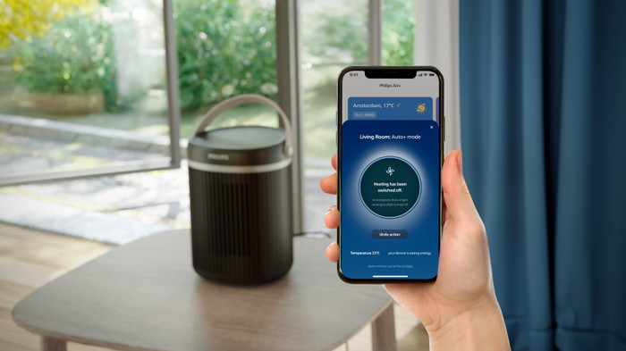 Philips Compact Ceramic Heater 3000 Series product in use