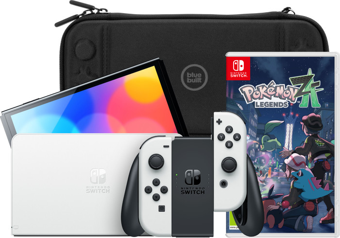 Nintendo Switch OLED Wit + Pokémon Legends: Z-A + BlueBuilt Beschermhoes Main Image