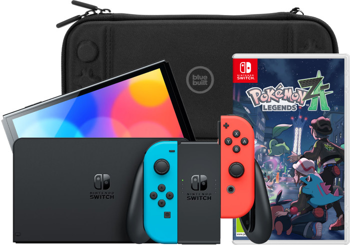Nintendo Switch OLED Blue/Red + Pokémon Legends: Z-A + BlueBuilt Travel Case Main Image