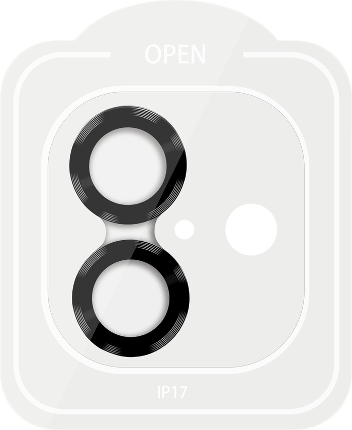 BlueBuilt Aluminium Camera Lens Protector Apple iPhone 17 Black voorkant