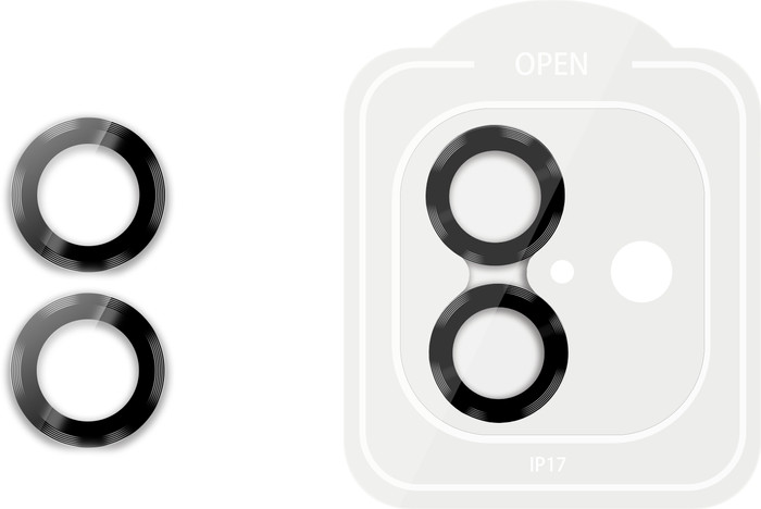 BlueBuilt Aluminium Camera Lens Protector Apple iPhone 17 Black voorkant