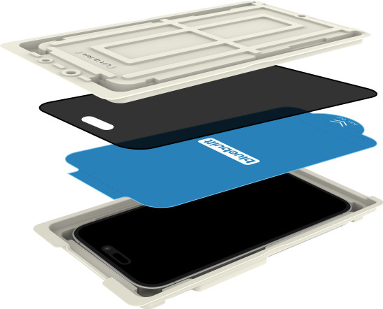 BlueBuilt Apple iPhone 17 Privacy Filter Screen Protector Glass detail
