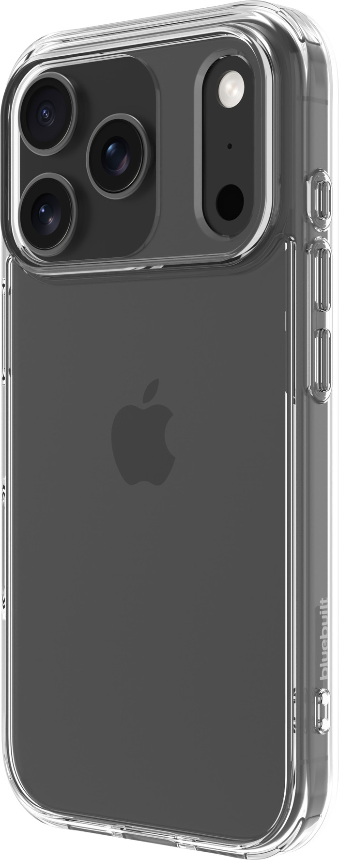 BlueBuilt Protective Back Cover iPhone 17 Pro Transparent + BlueBuilt iPhone 17 Pro Screen Protector Glass right side