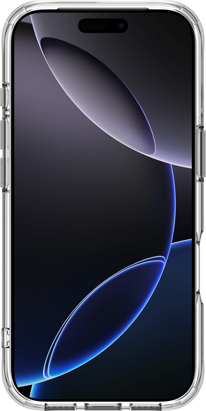 BlueBuilt Protective Back Cover iPhone 17 Pro Transparent + BlueBuilt iPhone 17 Pro Screen Protector Glass front