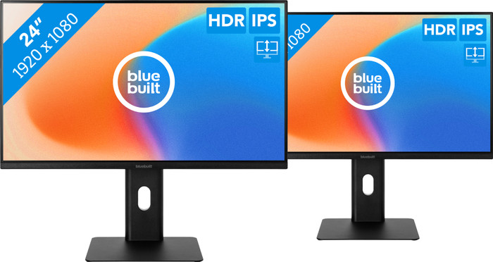 BlueBuilt 24 inch Full HD Monitor Duo Pack Main Image