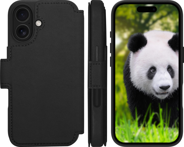 DBramante1928 Lynge iPhone 17 Book Case Leer met MagSafe Zwart detail