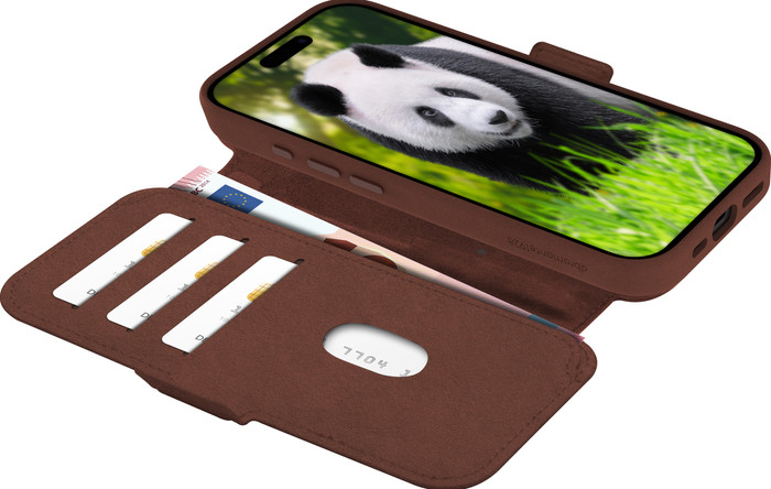 DBramante1928 Lynge iPhone 17 Book Case Leer met MagSafe Bruin voorkant