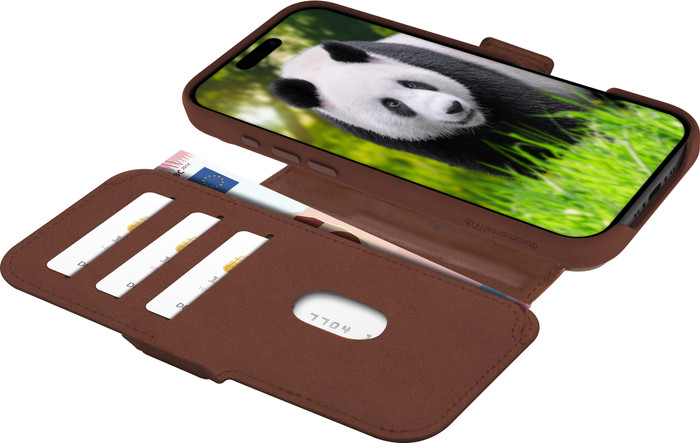 dbramante1928 Lynge iPhone 17 Air Book Case Leather with MagSafe Brown front