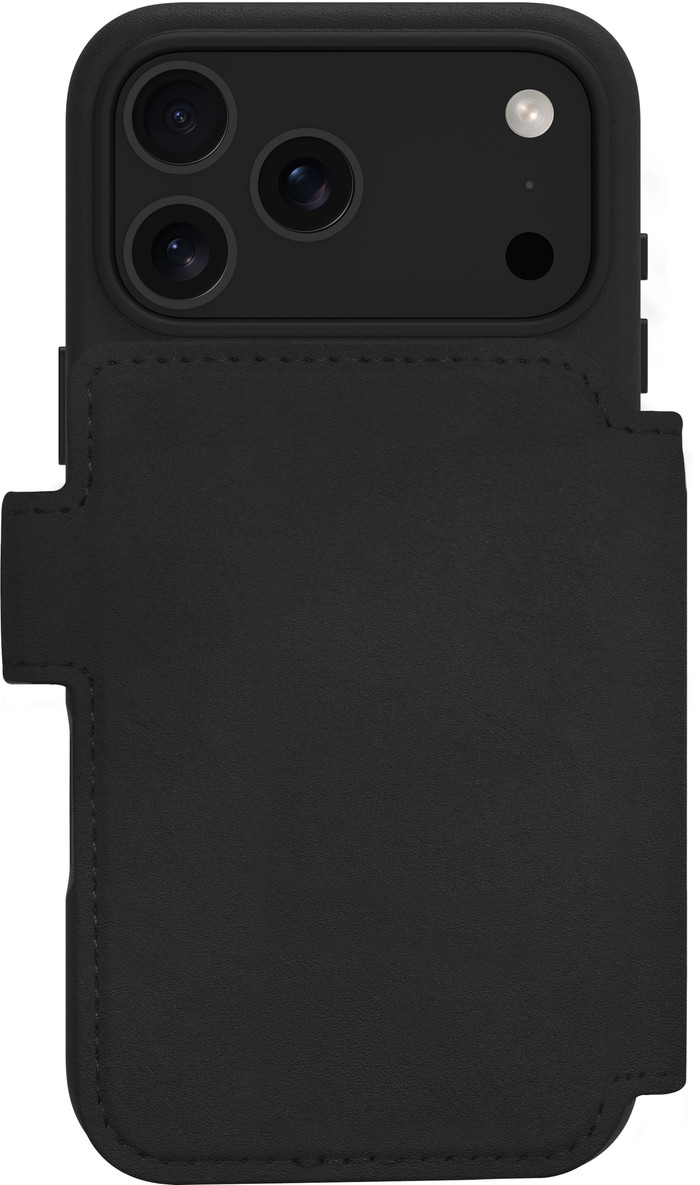 DBramante1928 Lynge iPhone 17 Pro Max Book Case Leer met MagSafe Zwart achterkant